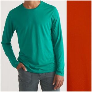 Marine Layer Men’s Signature Long Sleeve Tee Size Large Orange Casual Relaxed 11